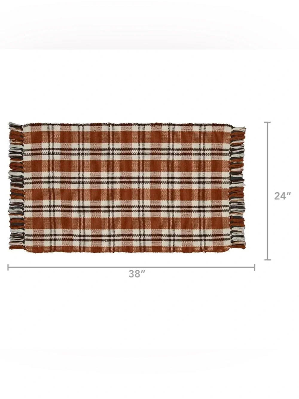 My Texas House Fall Taupe Plaid Indoor/Outdoor Layering Rug, 24